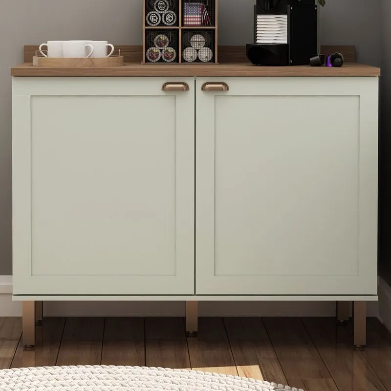 Balcão Buffet Iluminata 2 Portas 100% Mdf Verde Mint - Genialflex