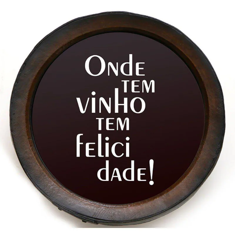 Quadro Decorativo Porta Rolhas Redondo Felicidades - Pequeno