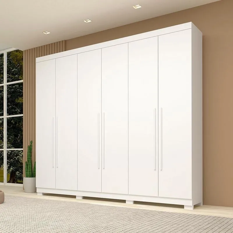 Guarda Roupa Casal Itália 6 Portas Linhamobília Branco