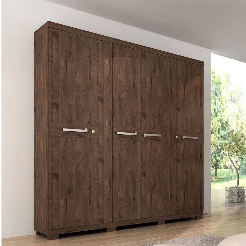 Guarda Roupa Casal 06 portas Larissa ACP Móveis Café