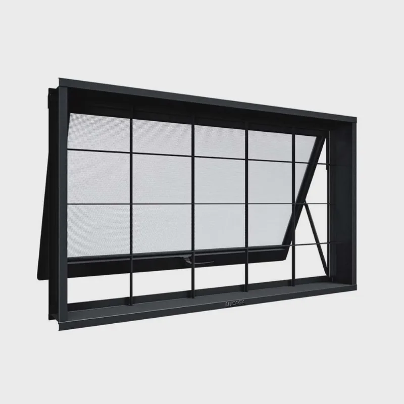 Janela de Aço Maximo Ar com Grade Quadrada 60x100x12cm Facilitá Lucasa