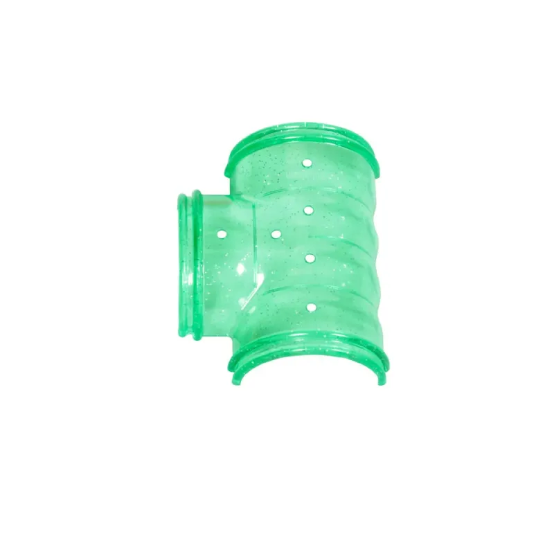 Tubo T Verde Acrílico para Gaiolas de Hamster