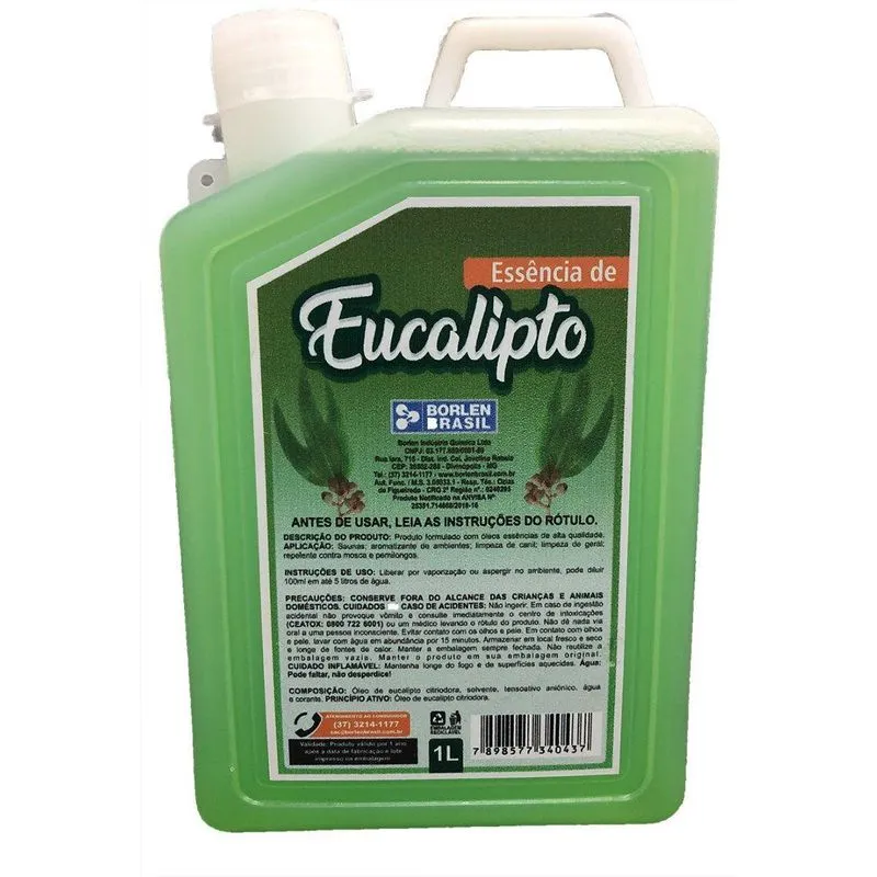 Essência Eucalipto Concentrado Para Sauna Galão De 1,0 Litro