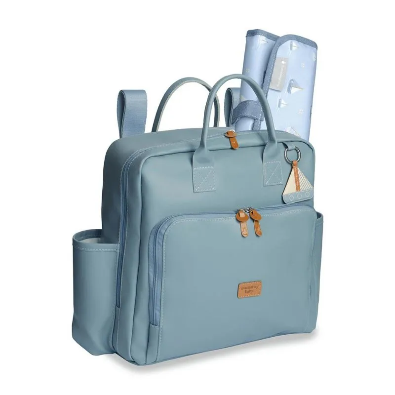 Mochila Vintage Barquinhos Lisa Azul - Masterbag