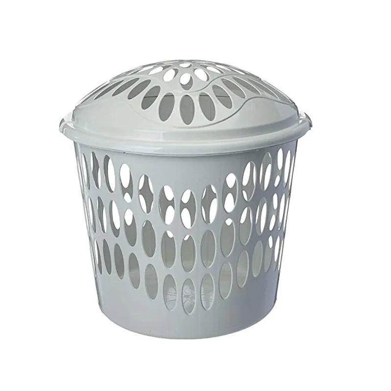 Cesto de Roupas com Tampa 45 Litros Branco