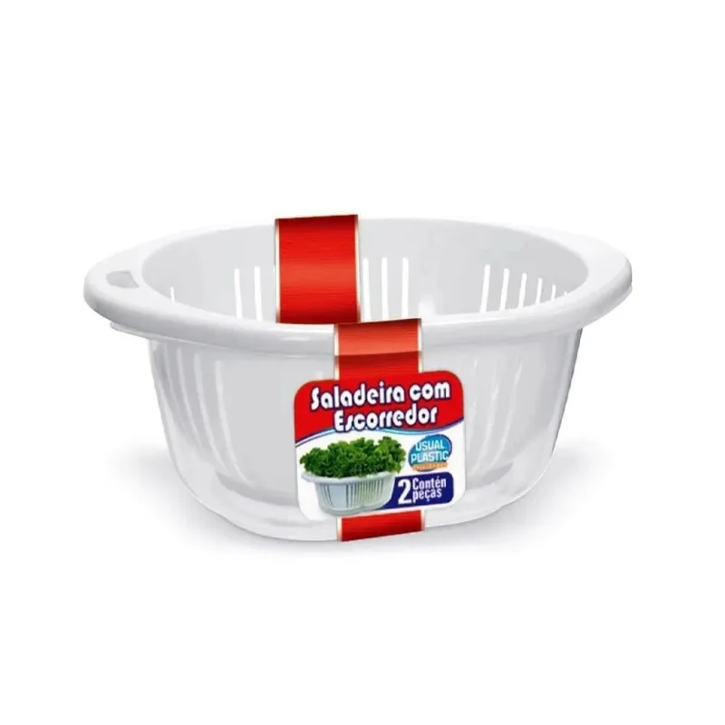 Saladeira Prática Com Escorredor 3l Servir Saladas - Usual