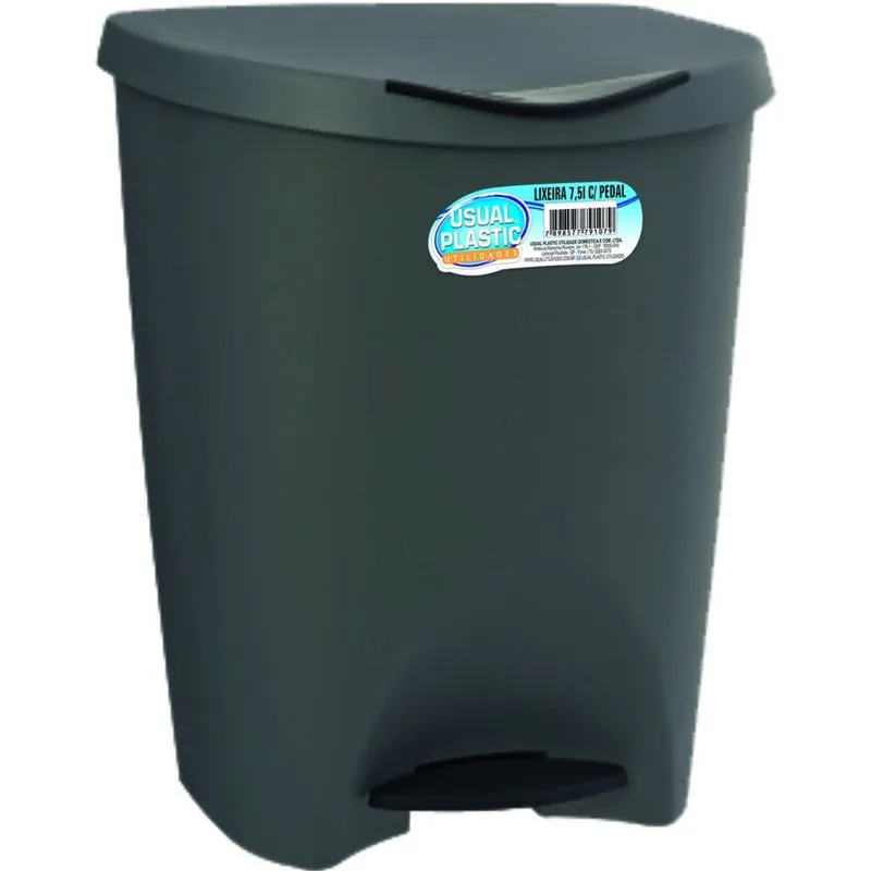 Lixeira com Pedal 7,5 L Preta