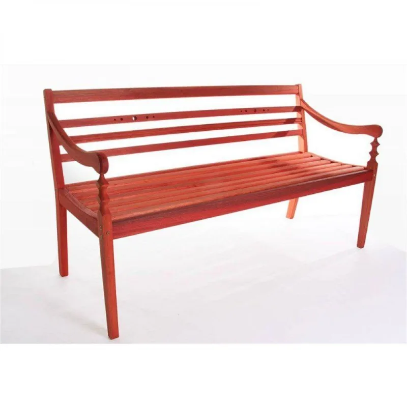Banco Varanda 3 Lugares Madeira Maciça Mão & Formão Vermelho
