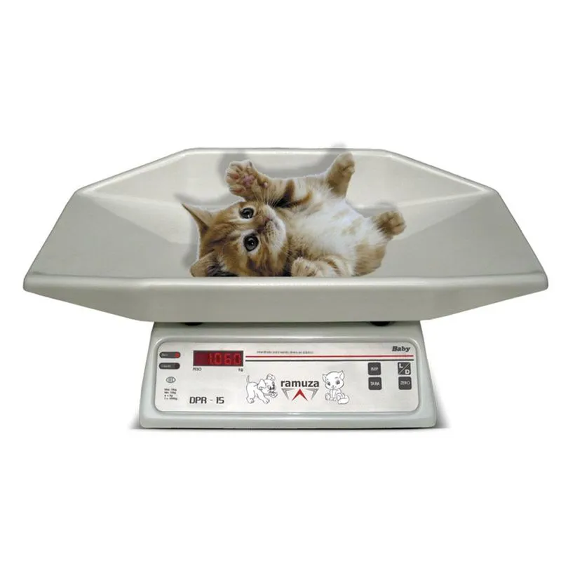 Balança Baby Pet 15kg/5g Digital Pesadora Com Bateria Ramuza