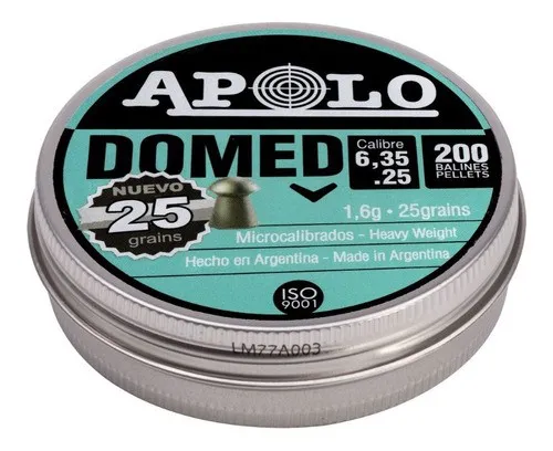 Chumbinho Apolo Domed 25gr 6,35mm .25 Pol. 200un