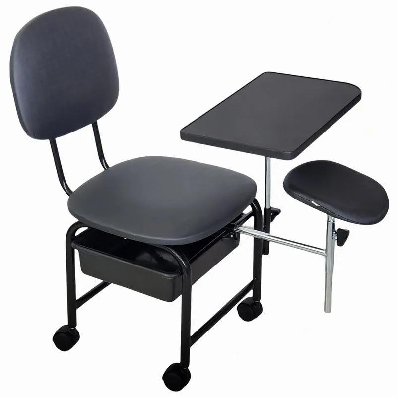 Cadeira Manicure Cirandinha Apoio Gaveta E Rodinhas Preto