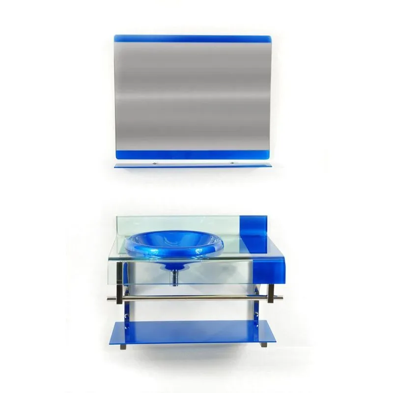 Gabinete de Vidro para Banheiro Turqui Azul Escuro Ekasa