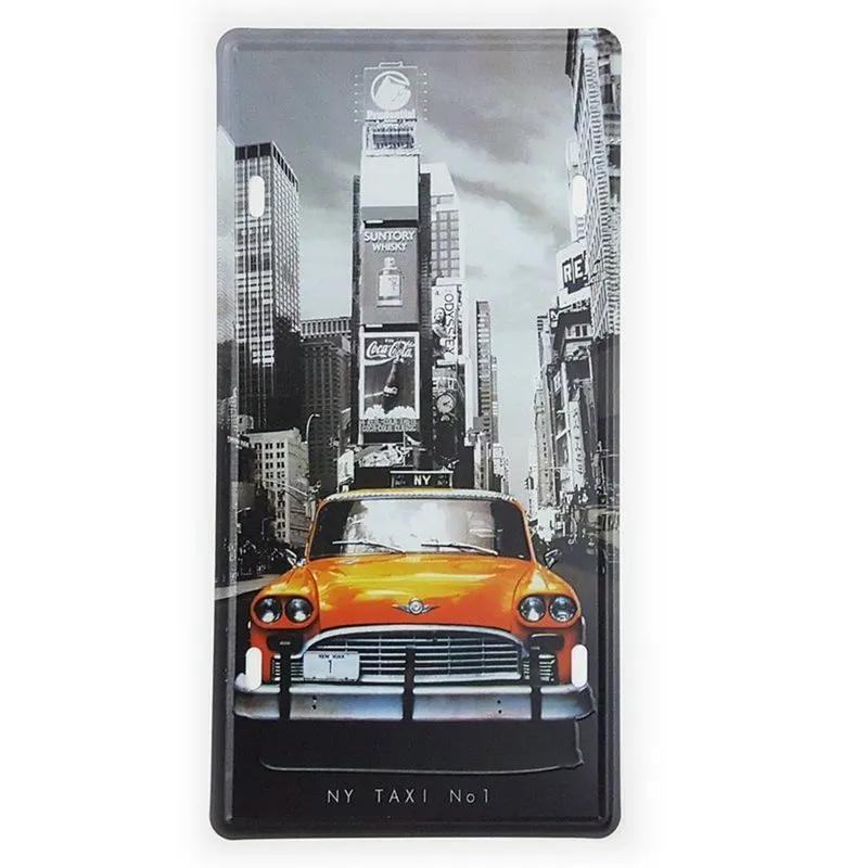 Placa de Metal Decorativa NY Taxi