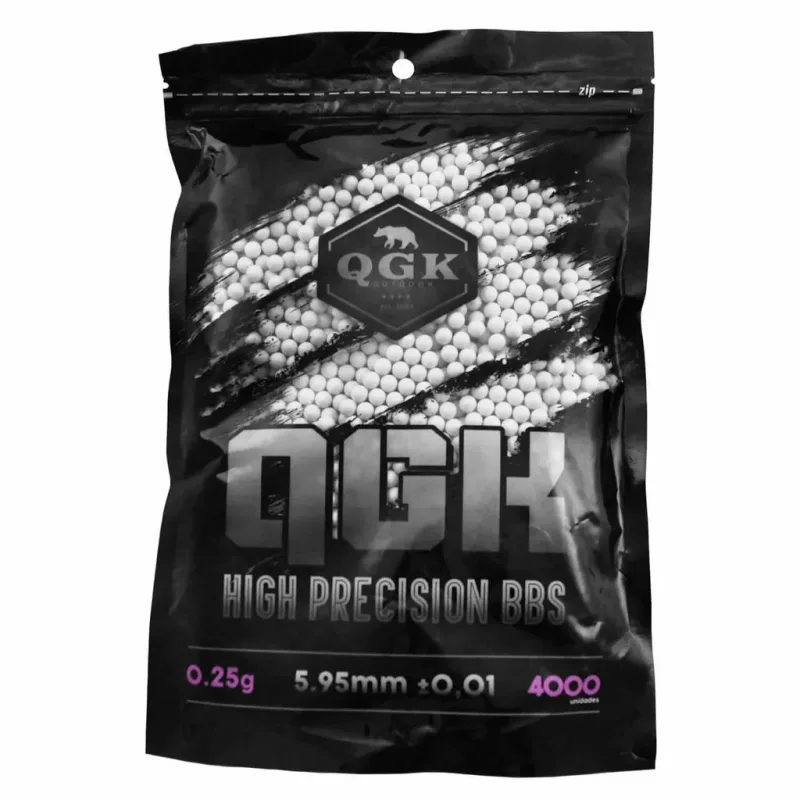 Munição Airsoft Esferas BBs 6mm 0,25g Pacote 4000un - QGK