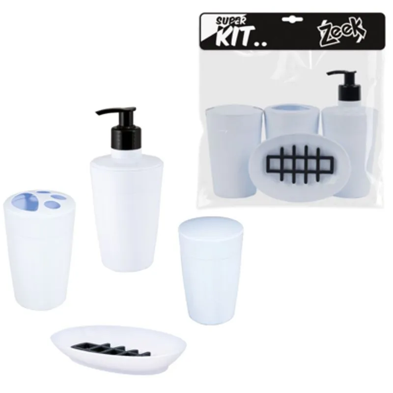 Kit Banho 04 Peças Branco - Zeek