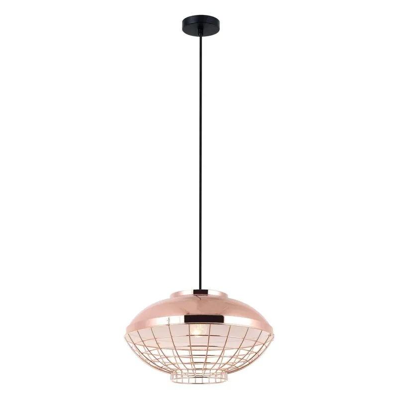 Pendente Oval de Aço 1 Lâmpada PE 050 Mais Luz Bronze