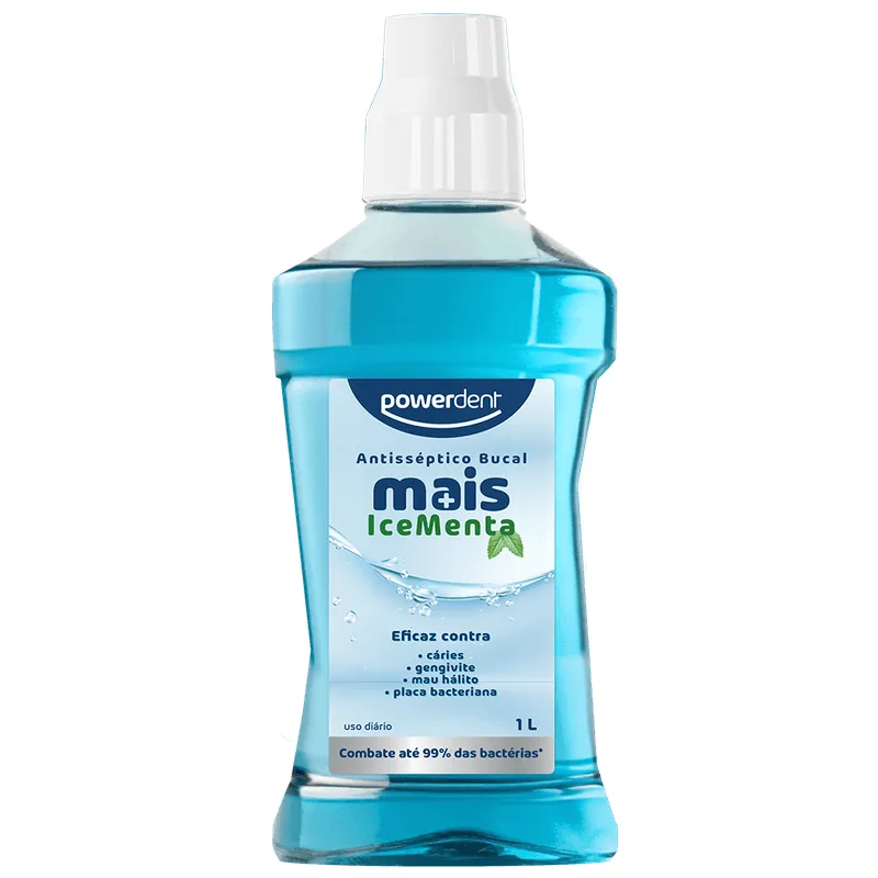 Antisséptico Bucal Powerdent Mais Ice Menta 1L