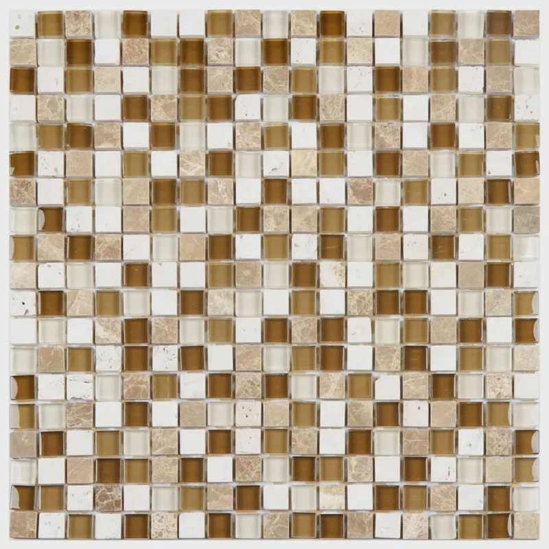 Pastilha Mármore e Vidro 31x31cm Glass Stone Glass Mosic