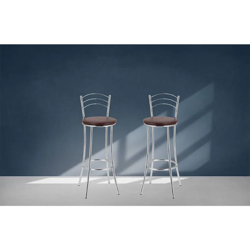 Kit 2 Banquetas Com Encosto Treparoni Marrom