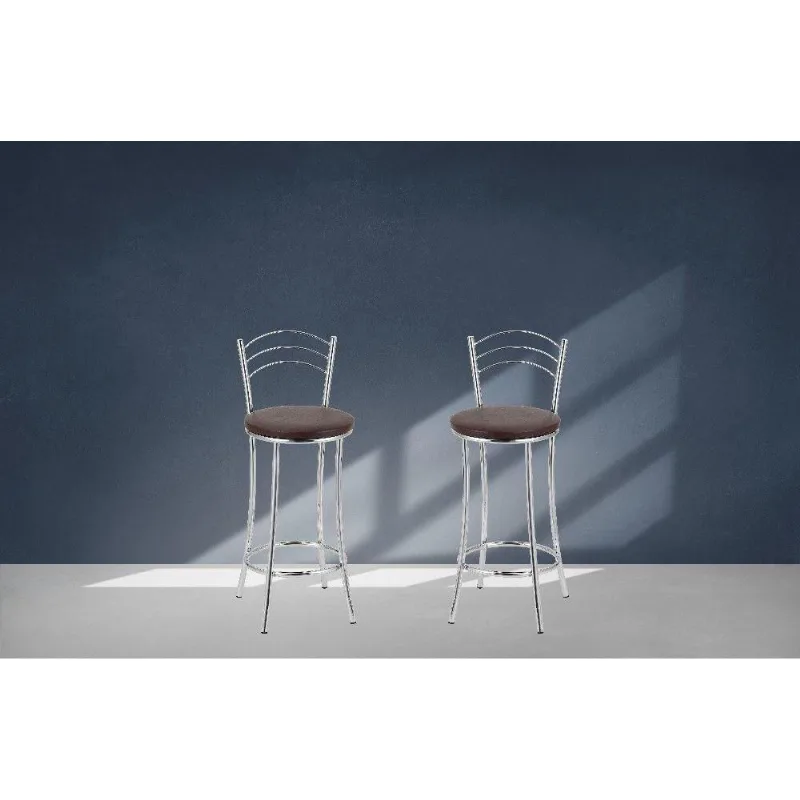 Kit 2 Banquetas Altas Com Encosto Treparoni Marrom