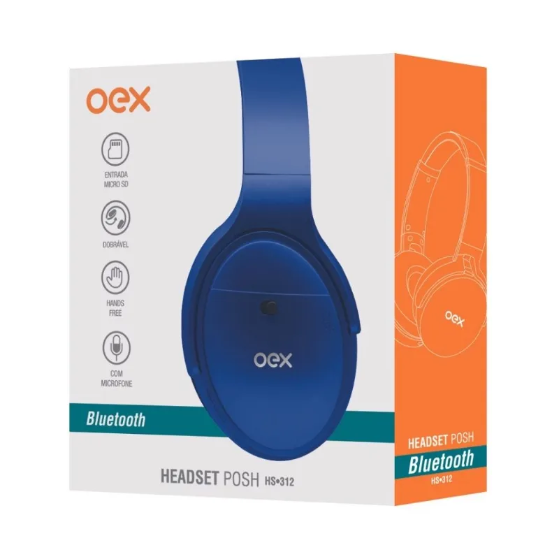 Fone De Ouvido Bluetooth Oex Posh Hs312 - Azul