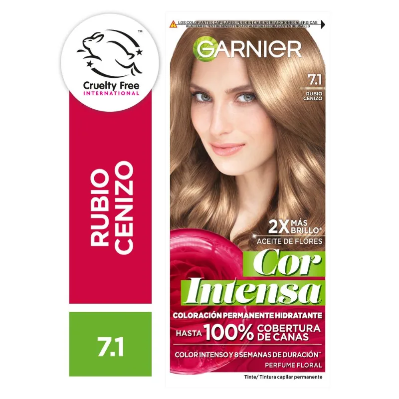 Kit Tintura Permanente Cor Intensa 7.1 Rubio Cenizo