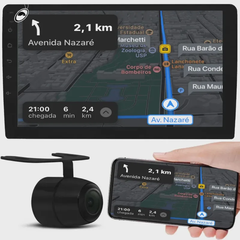 Multimídia 9 Polegadas Android Roadstar RS-915BR Prime 2GB Ram 32GB Android Auto Carplay + Câmera de Ré