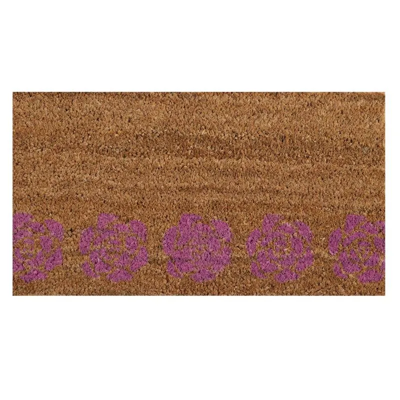 Capacho Retangular Vizapi Camélia com Fibra Natural 33 x 60 cm Colorido