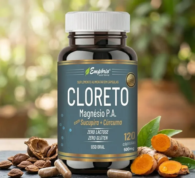 Cloreto + Sucupira + Cúrcuma 500mg 120 Cápsulas