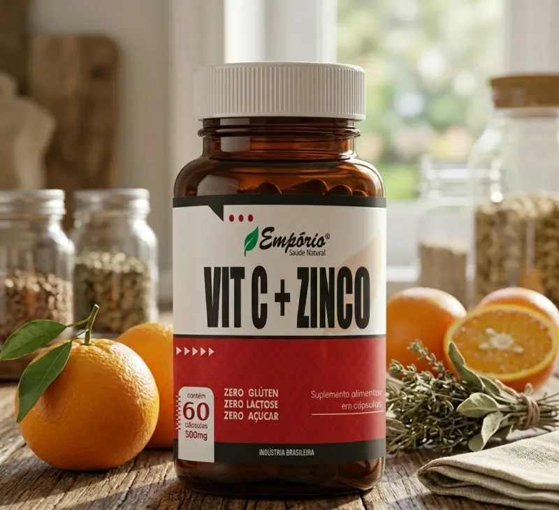 Vitamina C + Zinco 500mg 60 Cápsulas