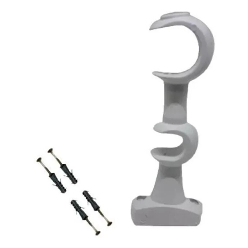 Kit Suportes Duplo Para Varão 2 Pares - Branco