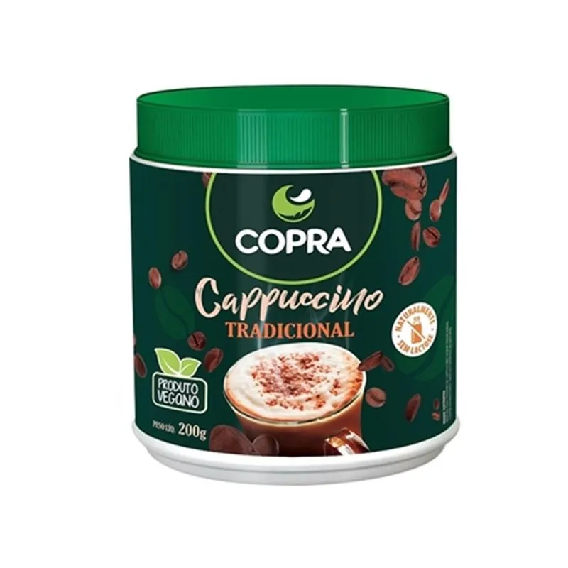 Capuccino Vegano Sem Lactose Sabor Tradicional 200g - Copra