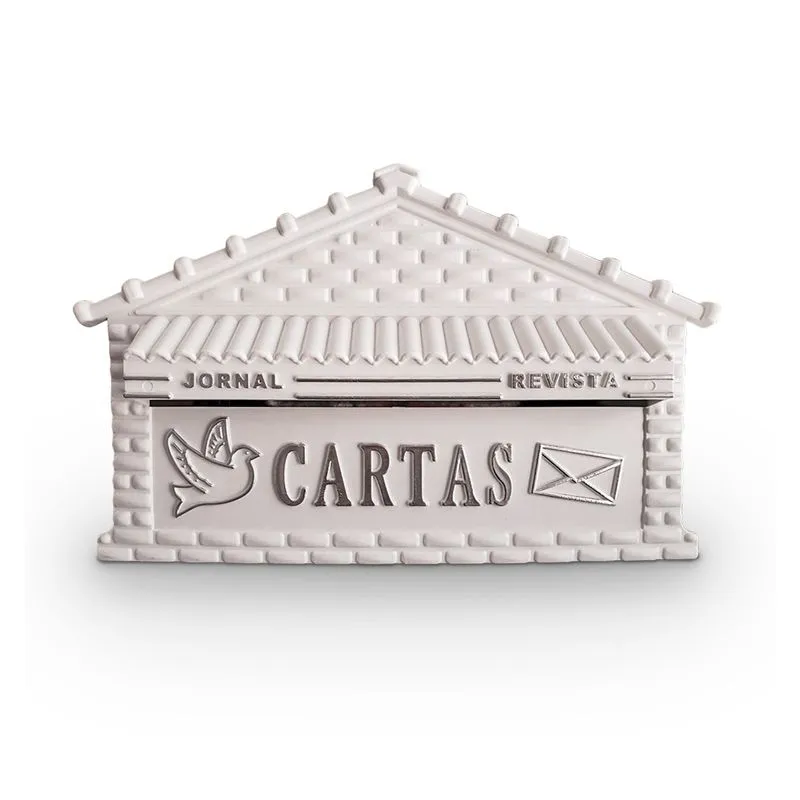 Caixa Correio Pvc Colonial Branco/prata Embutir N08p
