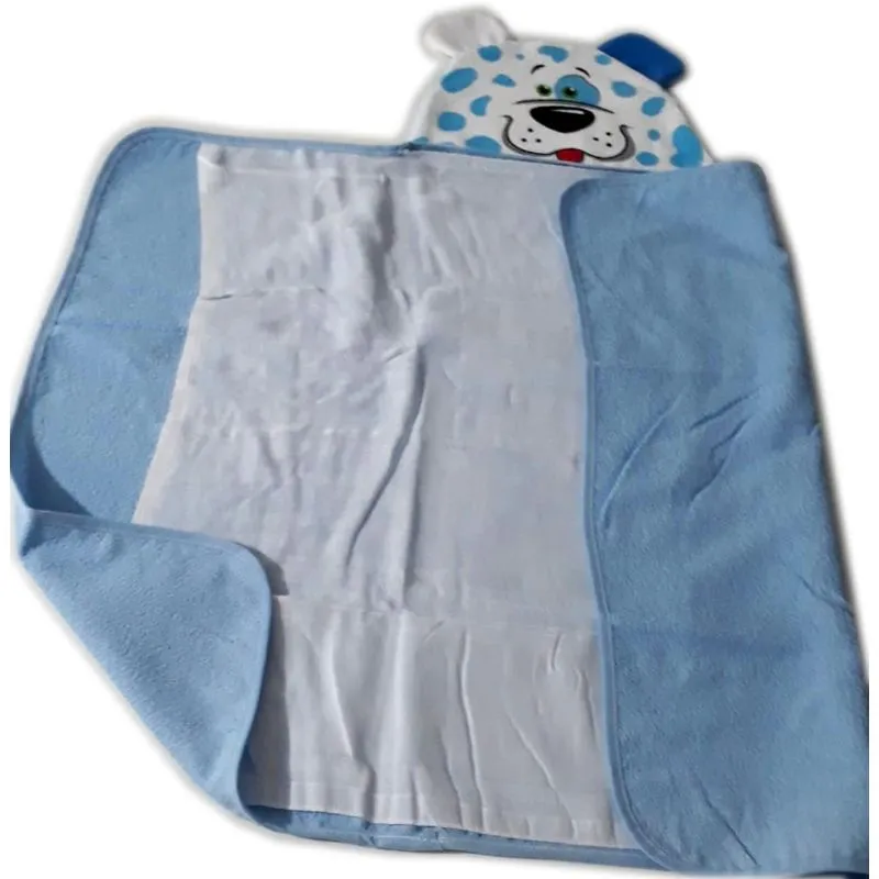 Toalha Carinha Menino 70x90cm Com Capuz Baby Forro De Fralda