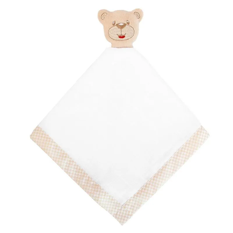 Naninha Ursinho Bege Paninho De Bebe 45x45cm