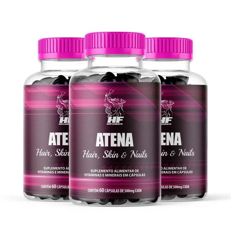 3X atena hair skin nails polivitaminico hf suplements 60CAPS