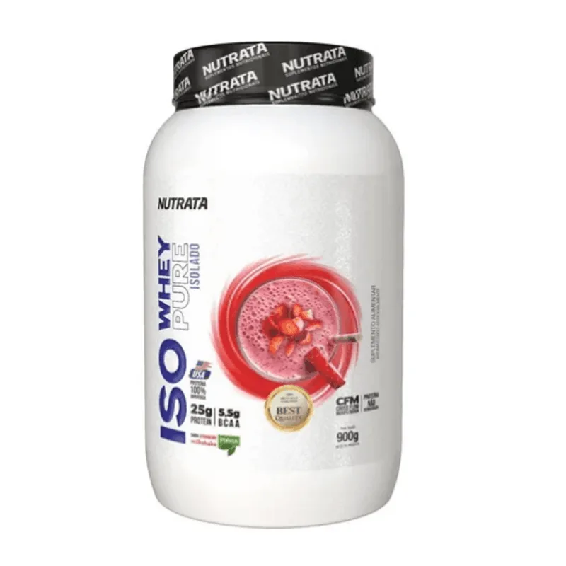 ISO Whey Pure sabor Strawberry Milkshake - Nutrata - 900g