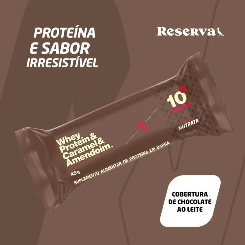 Barra De Proteina Reserva Caramel E Amendoim 45g - Nutrata