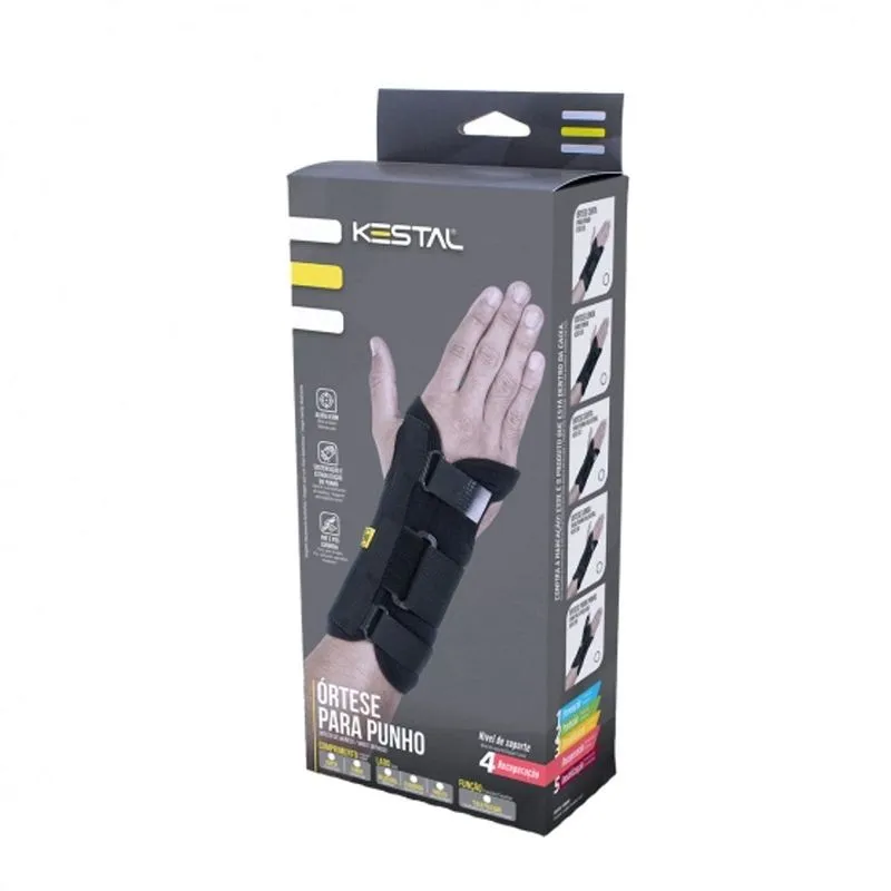 Ortese Longa Para Punho Bilateral Preto (G)