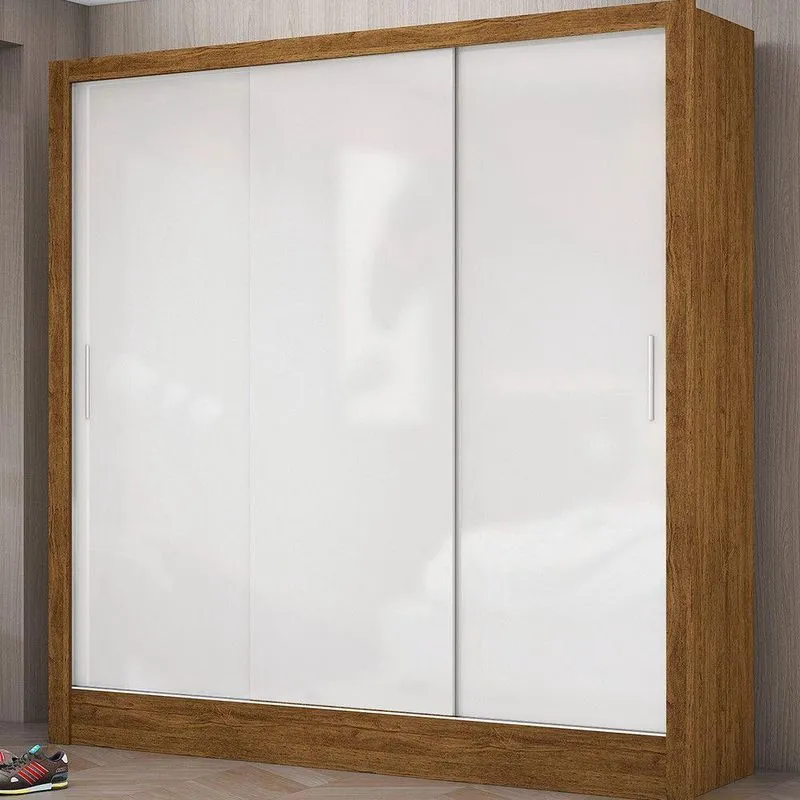 Guarda-roupa Dubai Sem Espelho Freijó/branco Carioca Móveis Freijó Com Branco