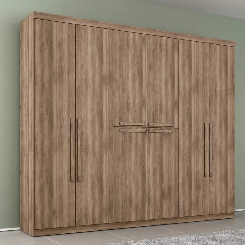 Guarda Roupa Casal 8 Portas 5 Gavetas Bahamas Móveis Germai Nature