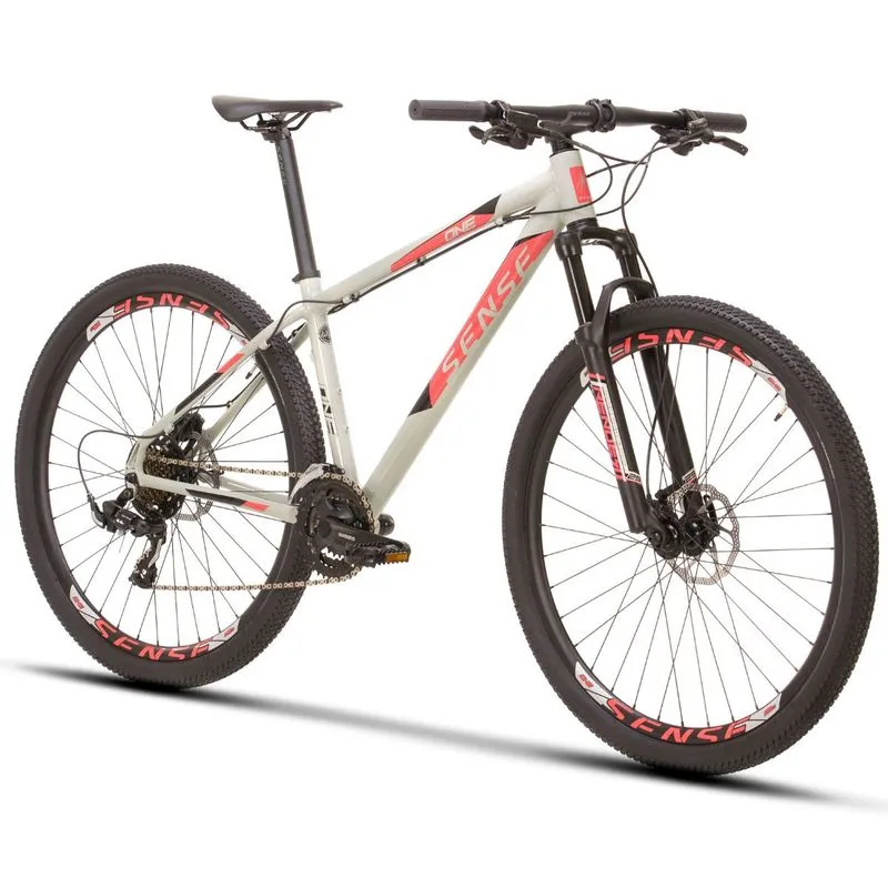 Bicicleta Mtb Sense One 2023 Freio Hidráulico 3x7v Shimano 15 / Cinza-Rosa