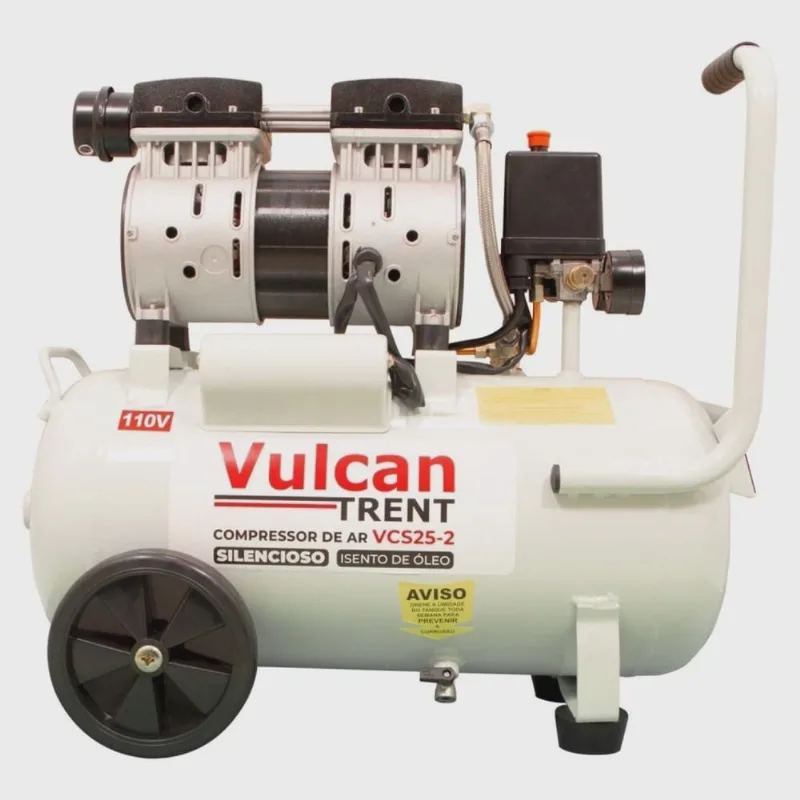 Compressor de Ar Silencioso 24 Litros 1,5 hp 8 bar 127volts Vcs25-1 Vulcan Trent