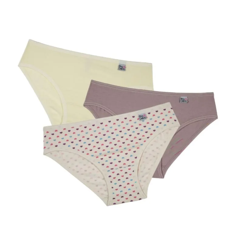 Calcinha DelRio Miss Juvenil 51354 Kit C/3 K18-Nature/Perola/Quatzo G