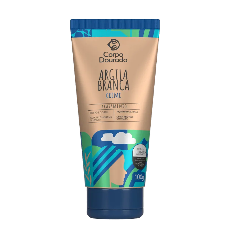 ARGILA CREME BRANCA FACIAL E CORPORAL BISNAGA 100G