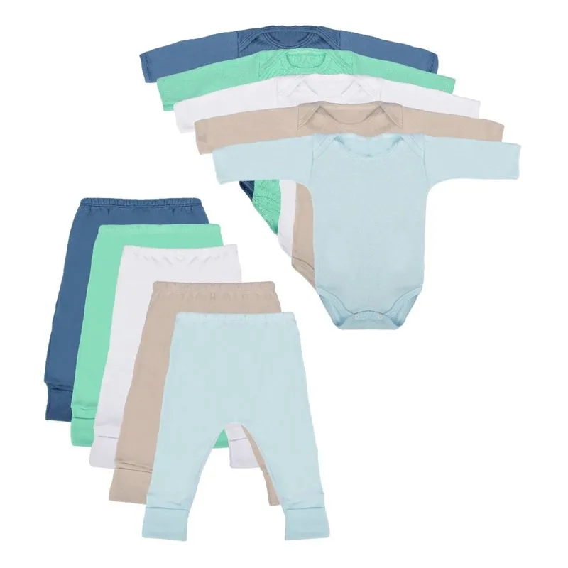 Body Bebê e Calça Mijão Kit 10 Peças Manga Longa Masculino Roupinha de Bebê