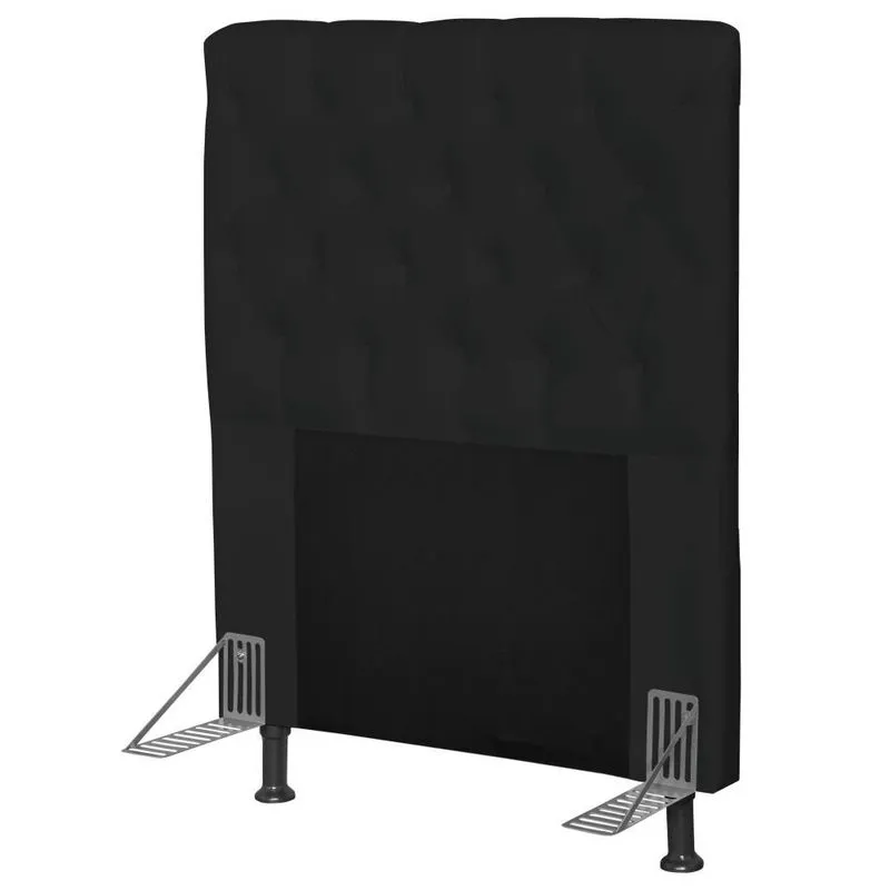 Cabeceira Cama Box Solteiro 90cm Cristal Sintético Preto - js Móveis Cabeceira Cama Box Solteiro 90cm Cristal Corano Preto - js Móveis