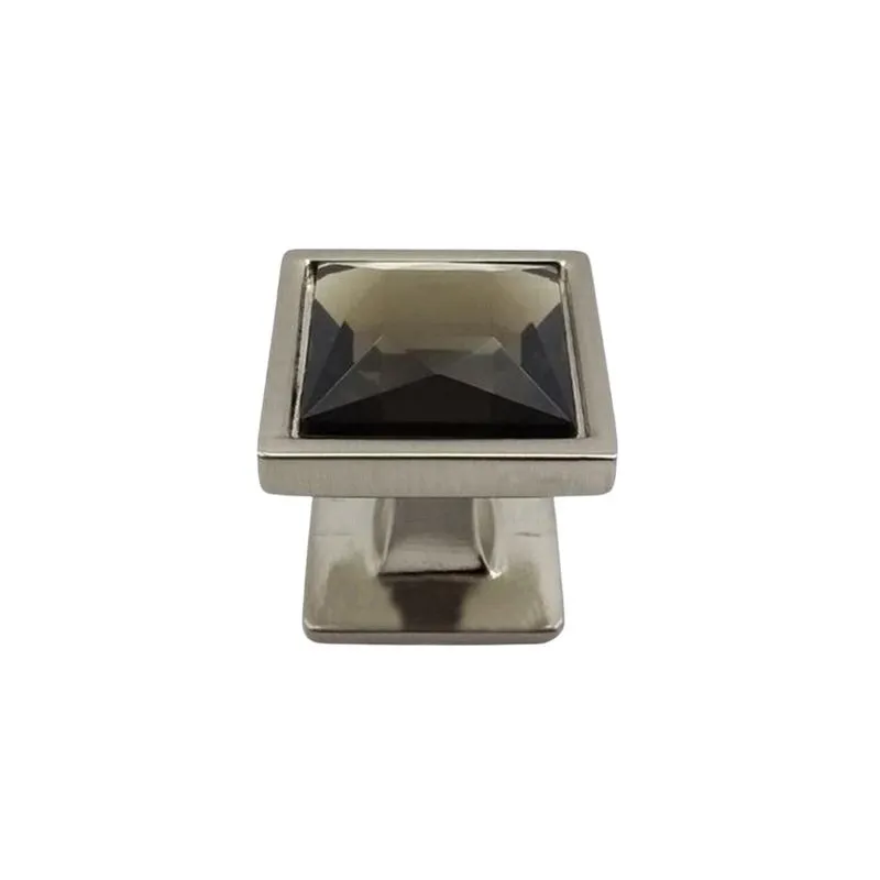 Puxador Gardenia Fume 25mm Niquel Escovado - Puxe Chic