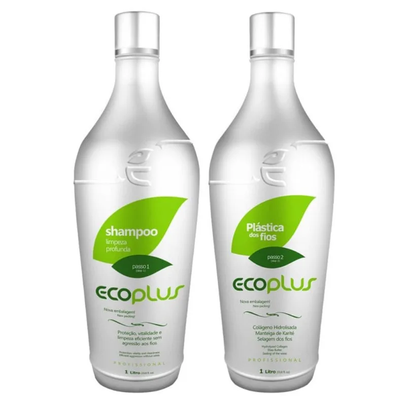 Escova Selagem Térmica Ecoplus Plástica Dos Fios 2x1000ml