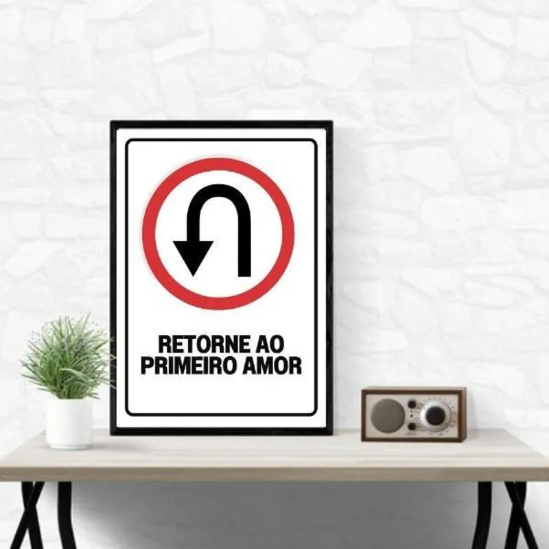 Quadro Retorne Ao Primeiro Amor 33X24Cm - Com Vidro